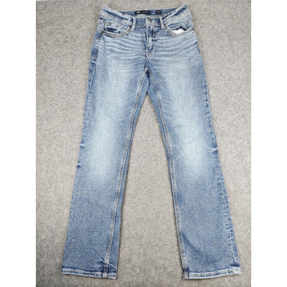 BKE Jake Straight Jeans Mens 31x32 (Fit 30x32) Blue Light Wash Western Cowboy